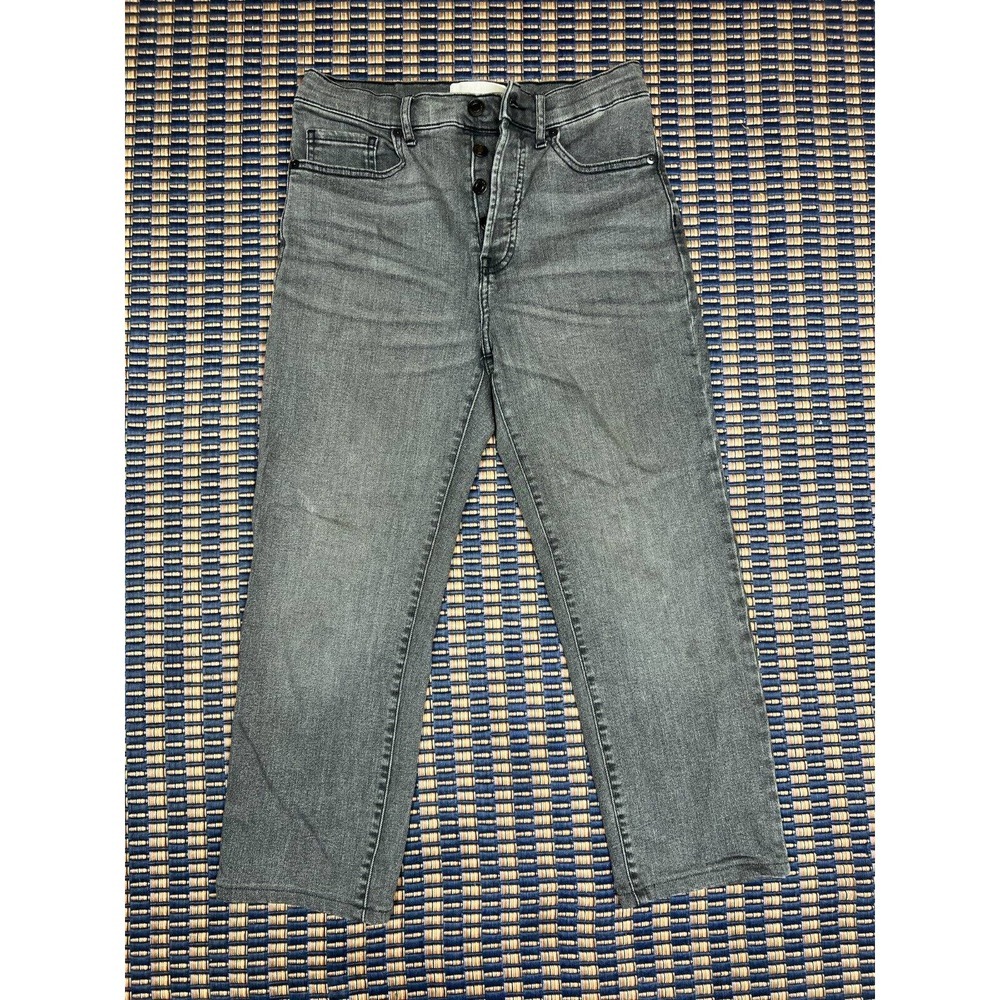 Everlane Jeans Womens 26 Ankle High Rise Slim Straight Cigarette Gray Button Fly